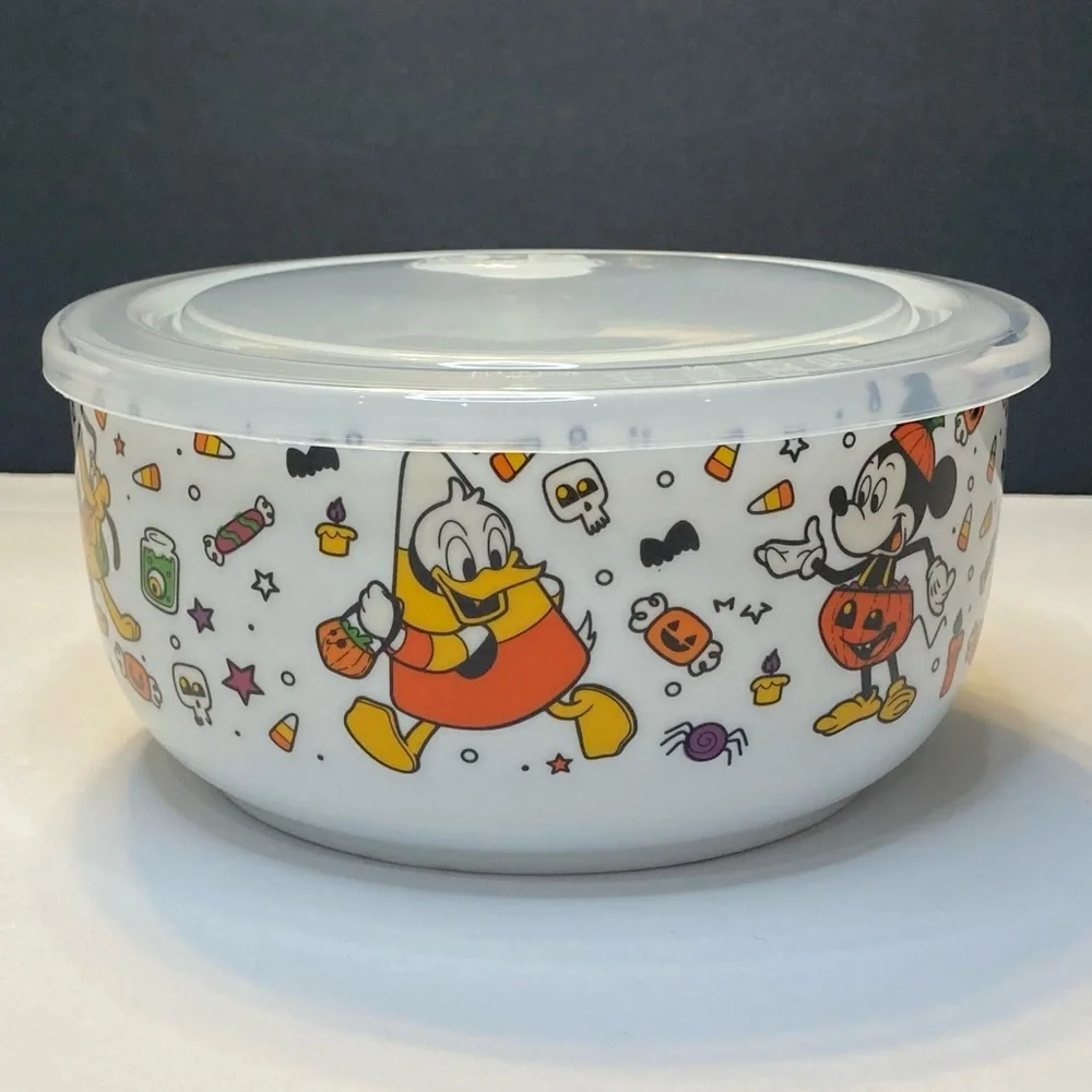 Disney Mickey and Friends Halloween Ceramic Storage Bowl with Vented Lid - Picture 3 of 13